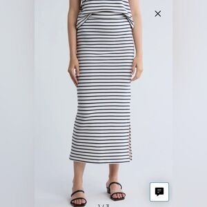 Splendid Navy and White MIDI Pencil Skirt